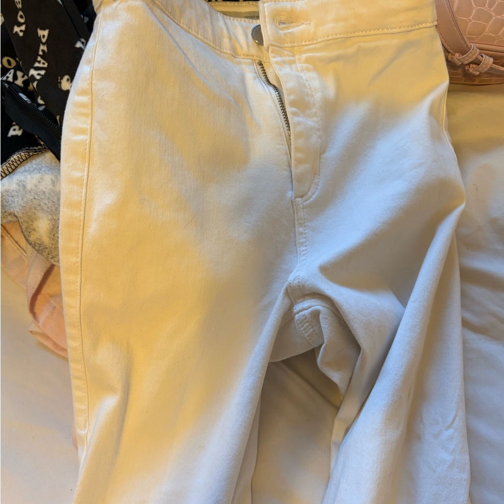 High Rise White Jeans